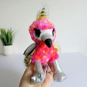 Coco Cones Surprise Neon Bird Fliss Flamingo Plush Stuffed Animal Pink Yellow